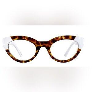 Zenni cat eye, Barbiecore glasses, tortoiseshell and white